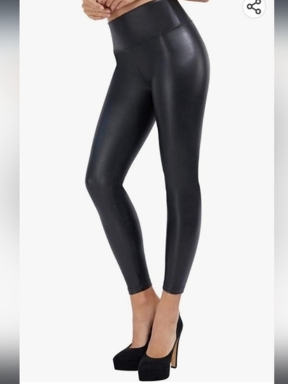 Daisy Mae High-Rise Faux Leather Black Leggings